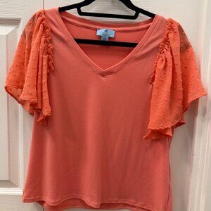 Cece Flutter Sleeve Top